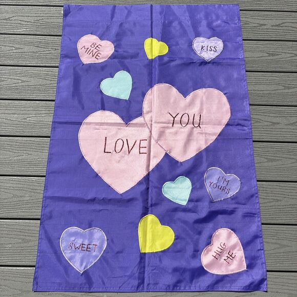 Unbranded Other - Valentines Day Holiday Flag For Flagpole Love You Hearts 20070